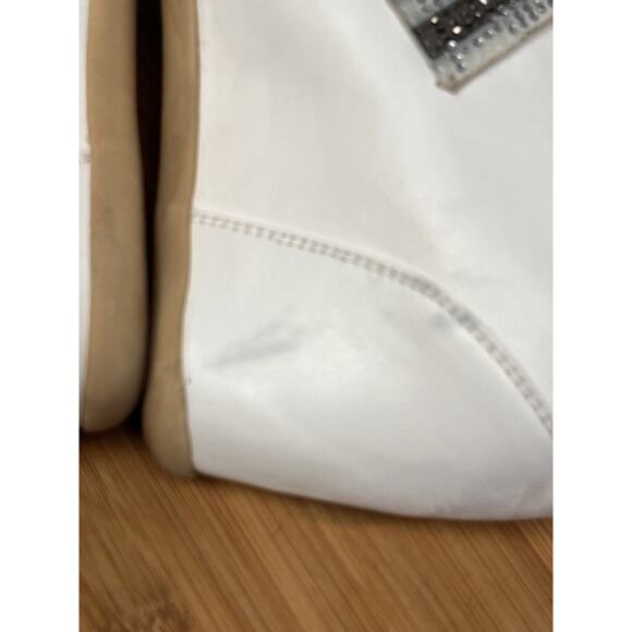 LADY GODIVA Phoebe Embellished Wedge‎ Shoe Womens 7.5 White Sneaker - Picture 10 of 11